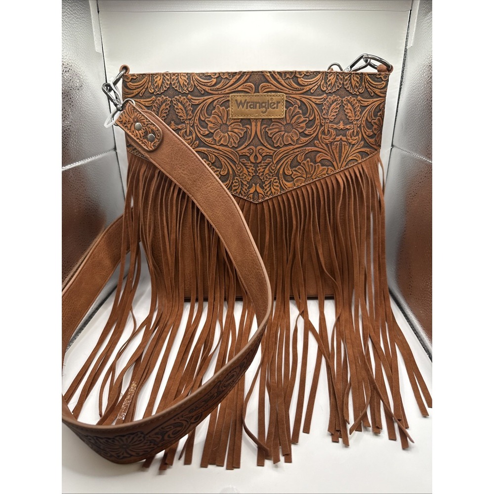 NEW Wrangler Purse Handbag Fringe Western Vintage Floral Large Bag NWT‎ Boho